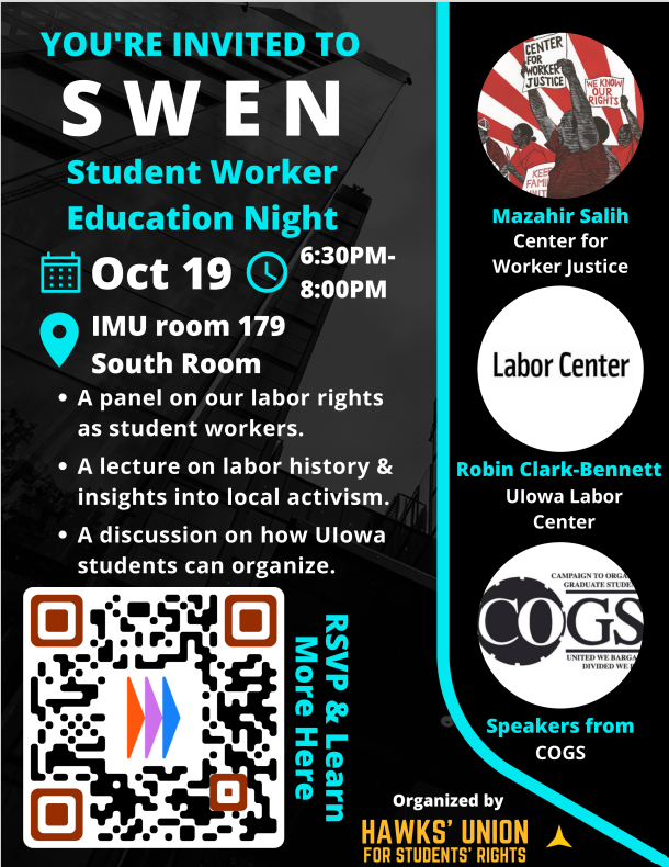 Student Worker Education Night Flyer